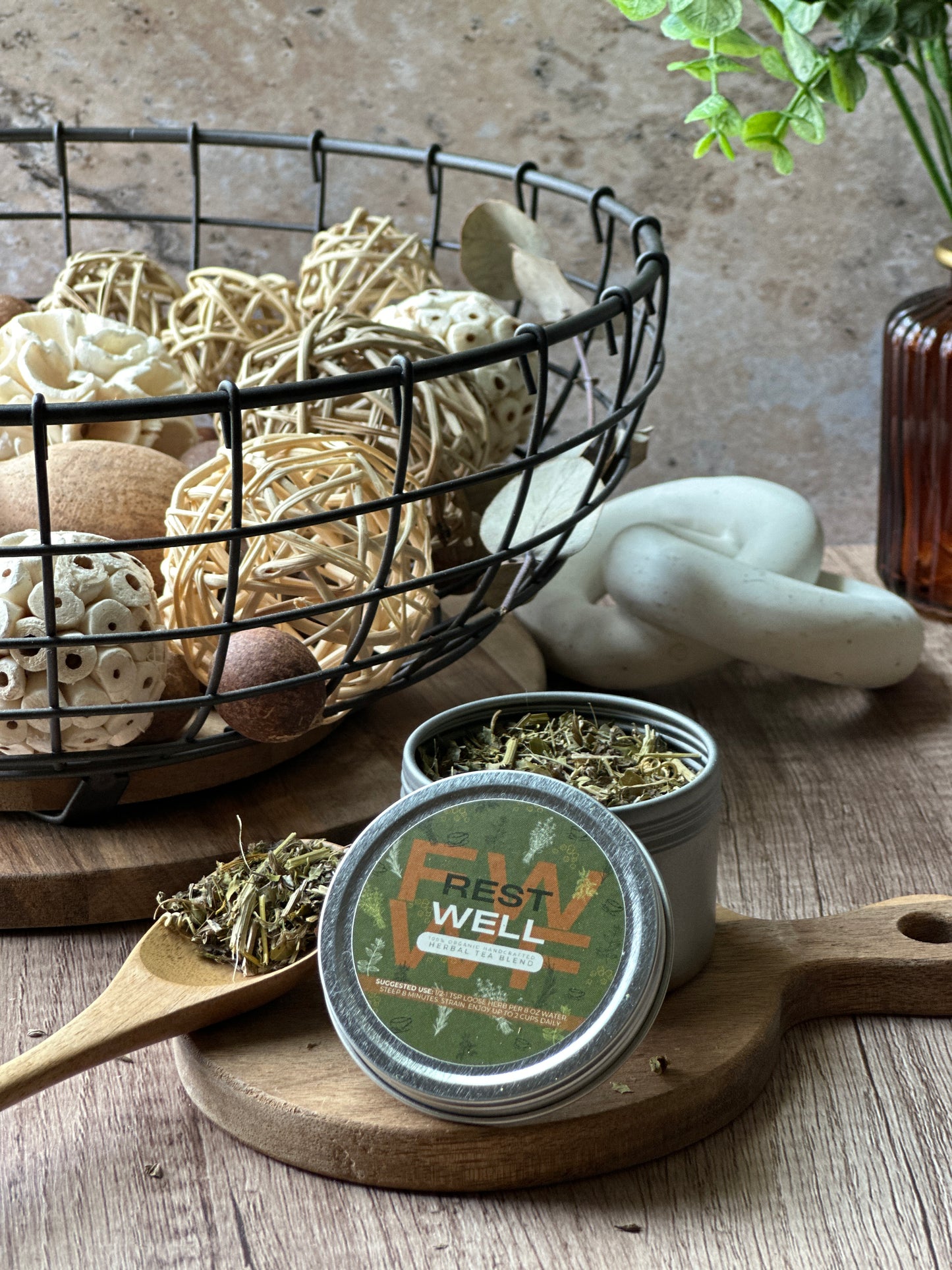 Rest Well Tea Blend – Herbal Sleep & Calm Support with Lemon Balm, Passionflower & Skullcap