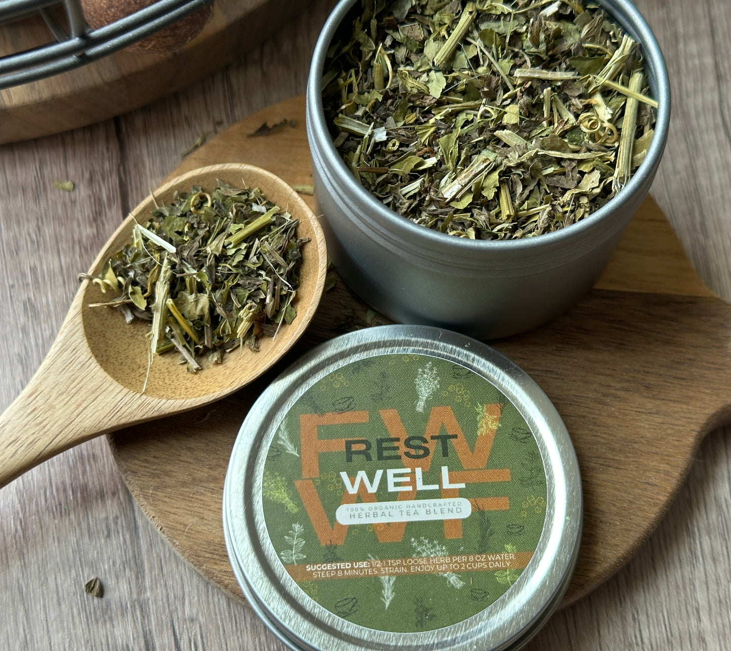 Rest Well Tea Blend – Herbal Sleep & Calm Support with Lemon Balm, Passionflower & Skullcap