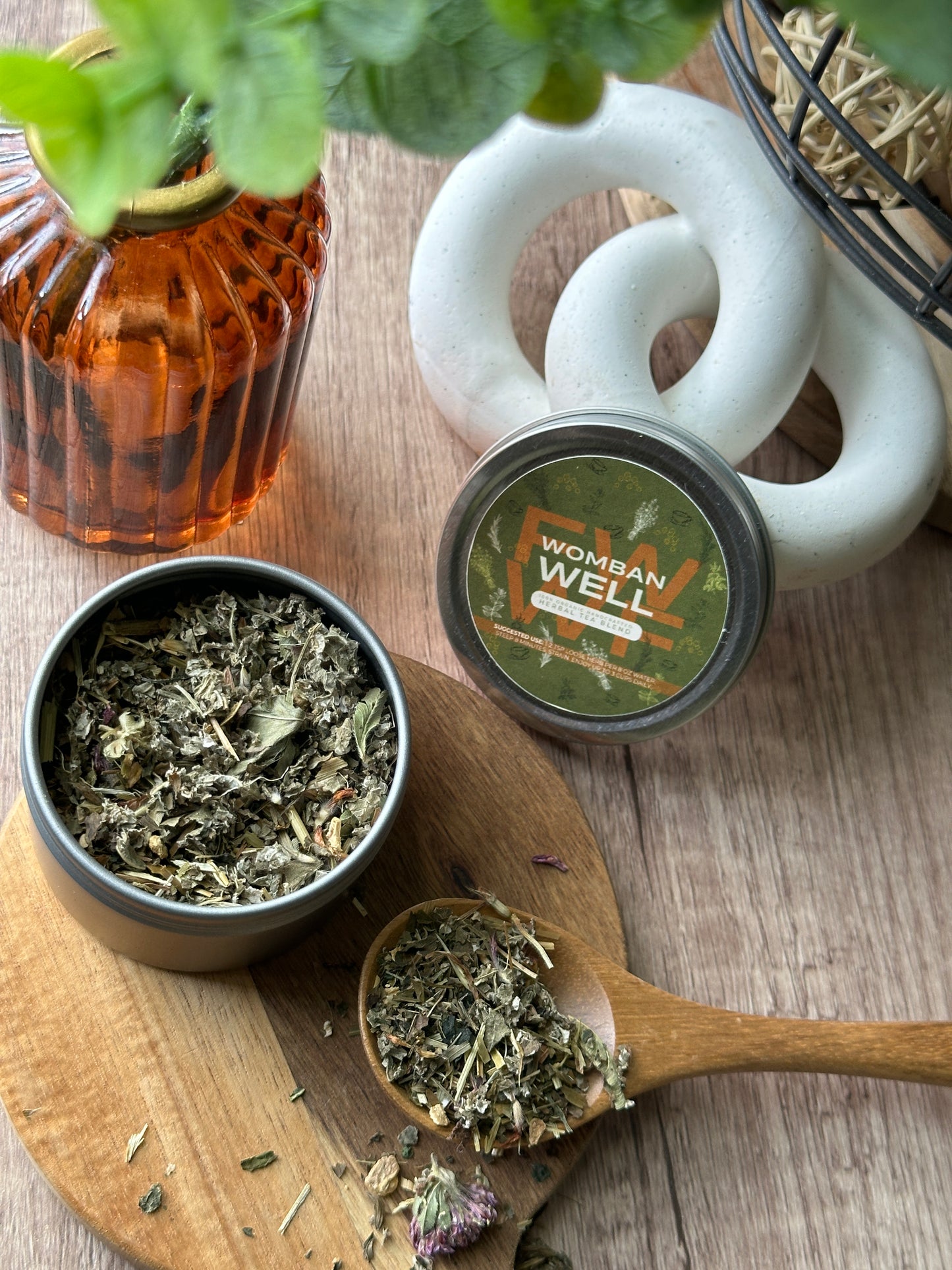 Womban Well Tea Blend – Hormonal & Womb Support with Raspberry Leaf, Nettle, & Red Clover